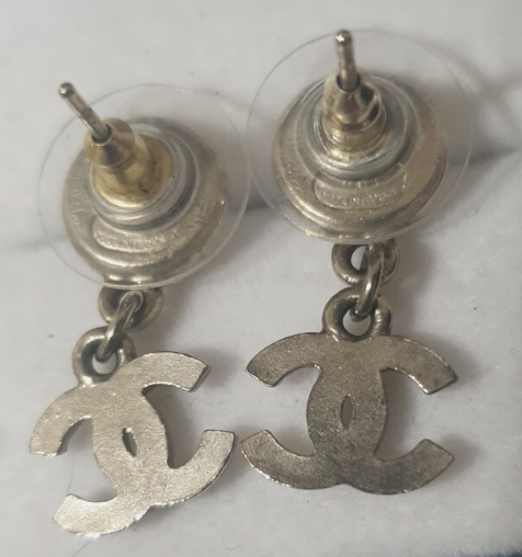 Chanel Antique CC Logo Multi Color Drop Crystal Earrings