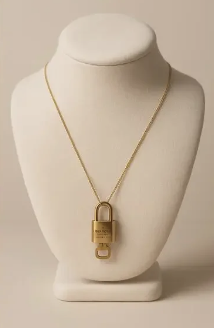 Louis Vuitton Lock & Key (306) on a Gold-tone Chain Necklace