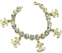 Chanel Rhinestone Bracelet with Crystal CC Charms Gold