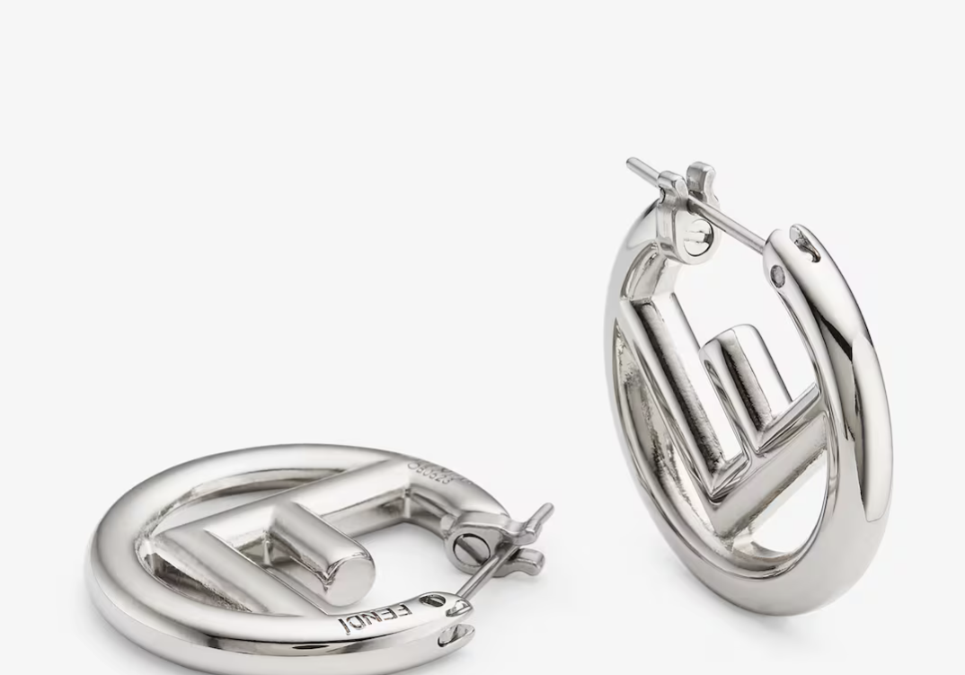 Fendi F Is Fendi Hoop Earrings Silver