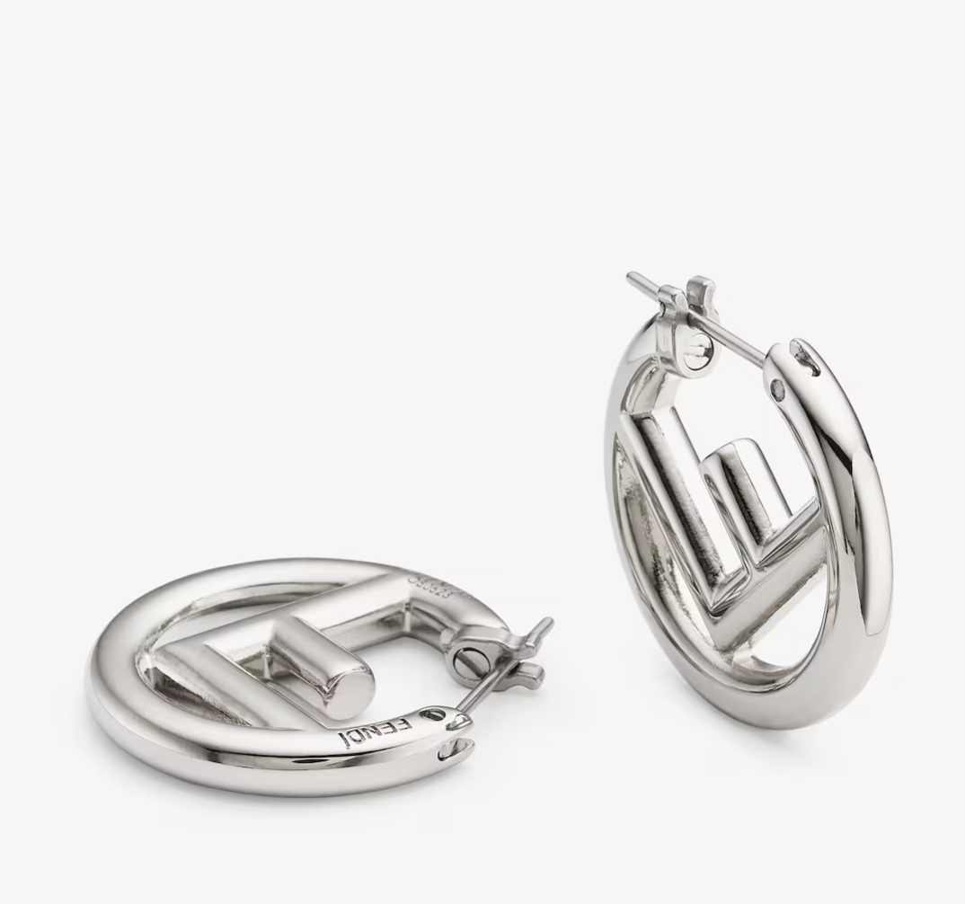 Fendi F Is Fendi Hoop Earrings Silver