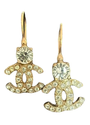 Chanel Crystal CC Drop Iconic Gold Earrings
