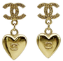 Chanel CC Dangle Gold Crystal Earrings