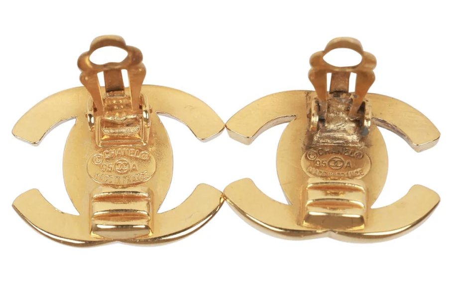 Chanel CC Turn Lock Clip On Earrings