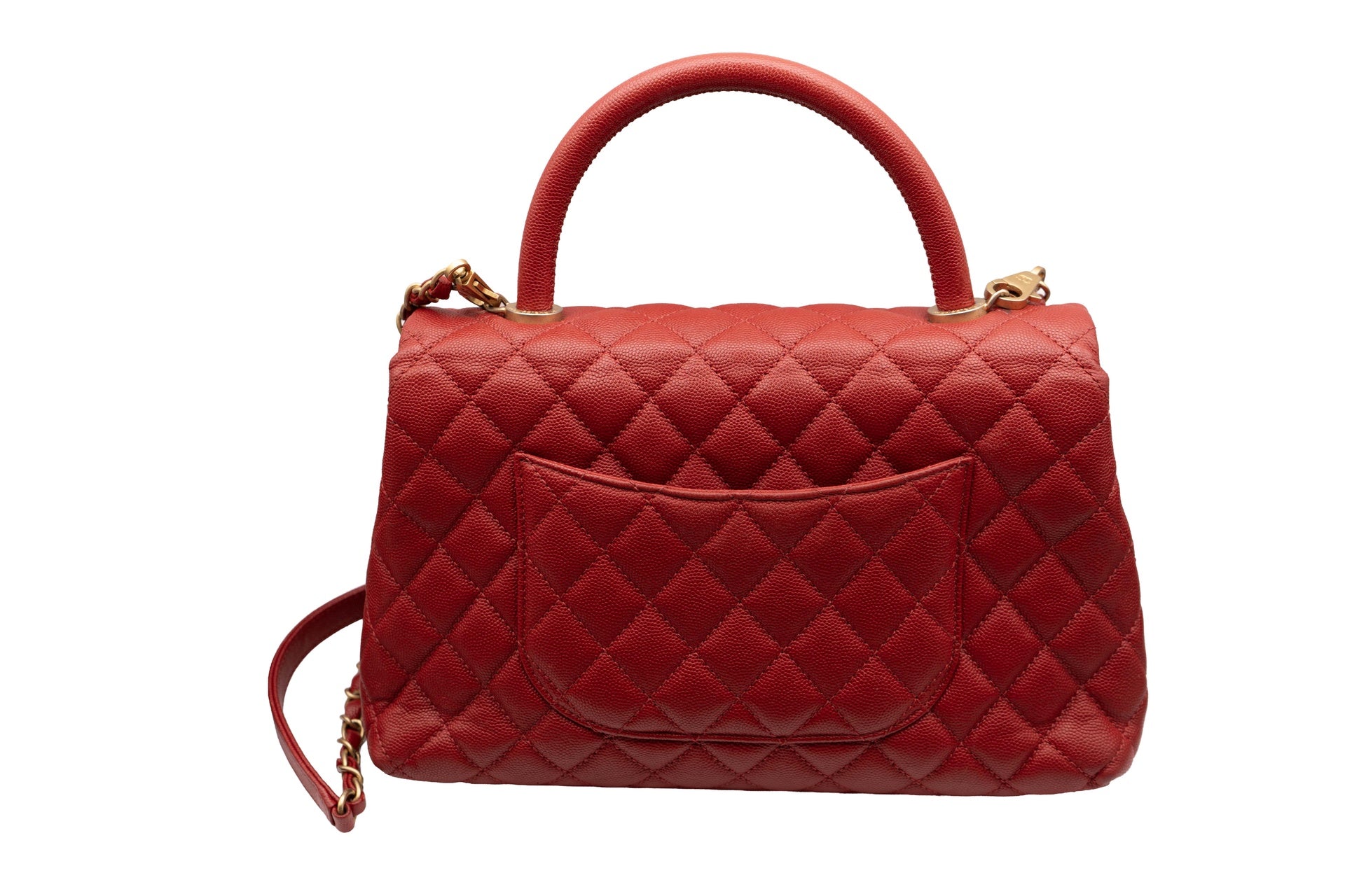 Chanel Small Coco Handle Flap Red Bag