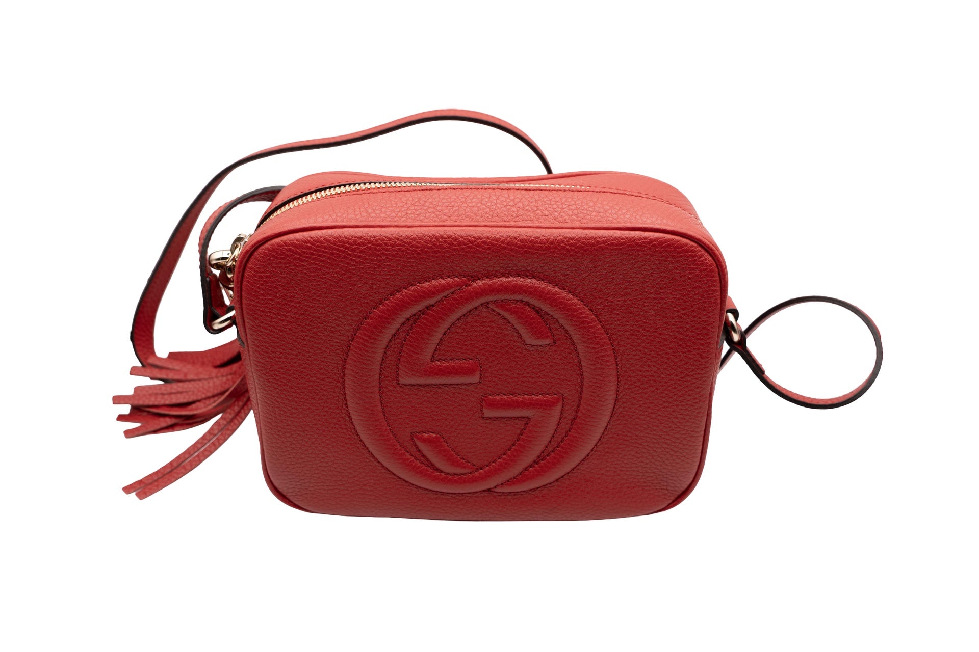 Gucci Soho Pebbled Leather GG Red