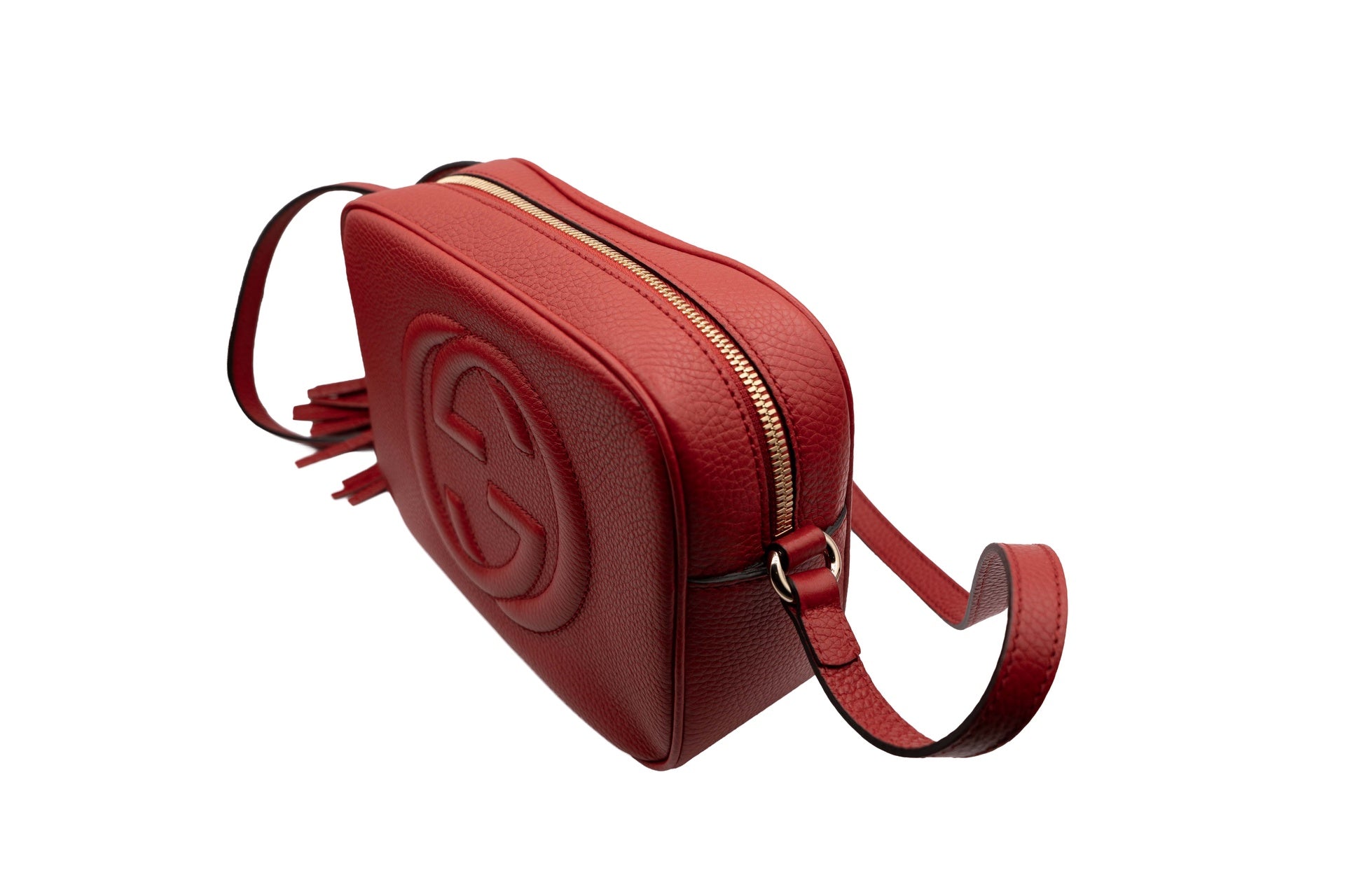 Gucci Soho Pebbled Leather GG Red