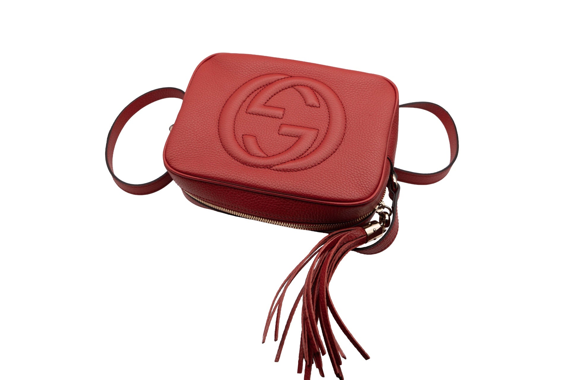 Gucci Soho Pebbled Leather GG Red