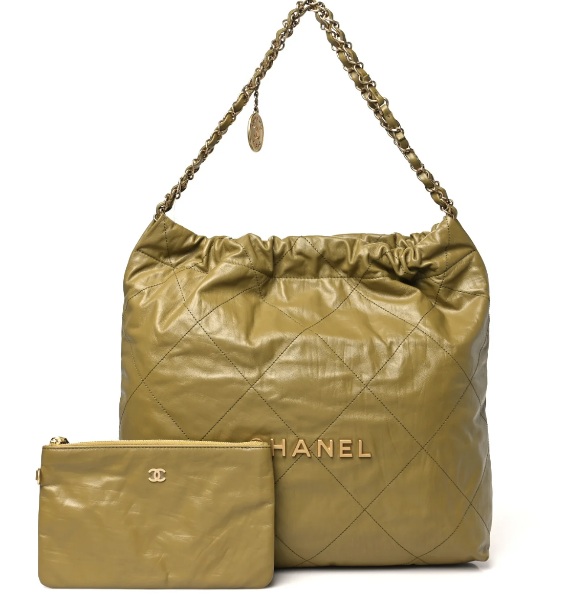 Chanel 22 Medium Olive Green