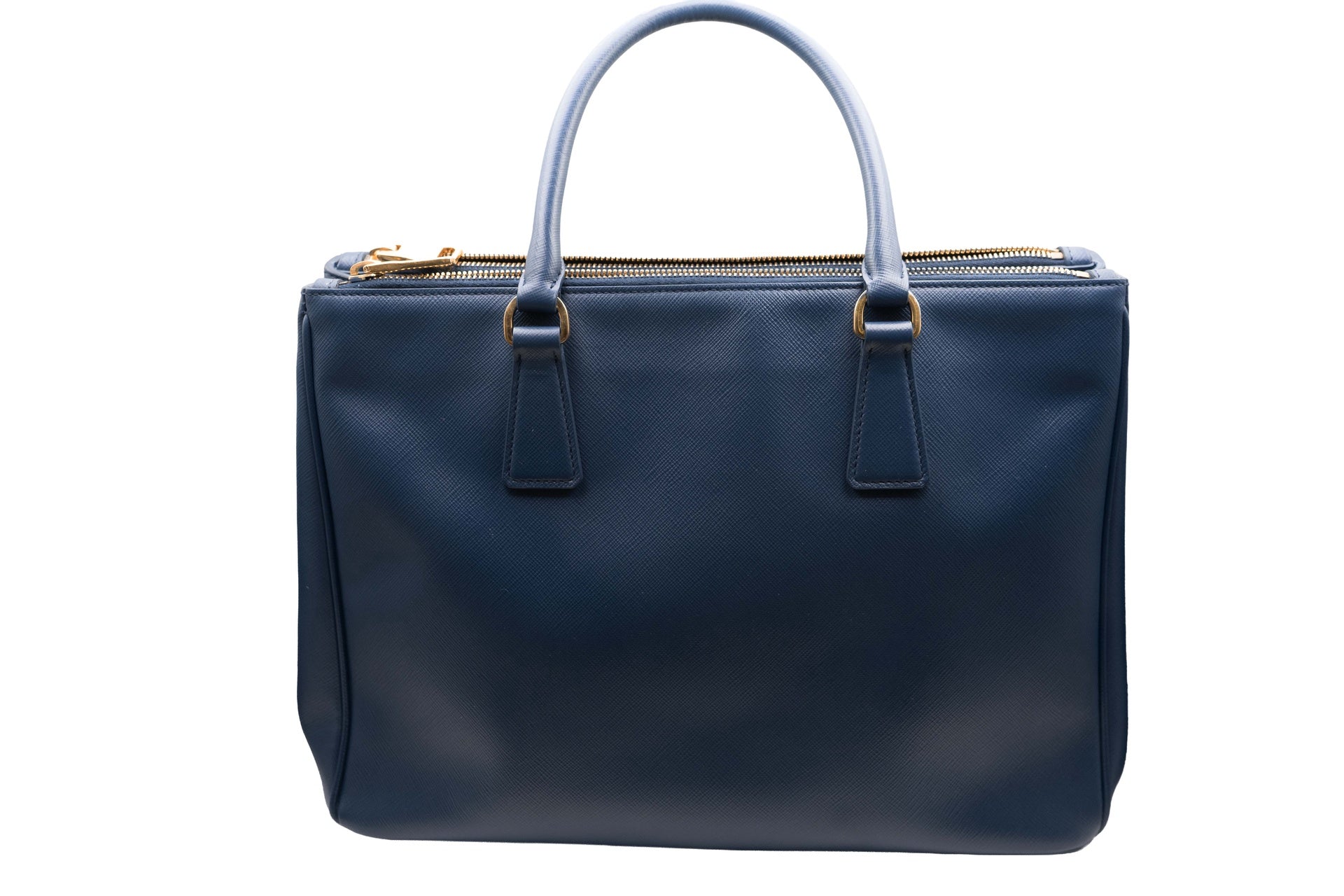 Prada Saffiano Leather Galleria Double Zip Navy