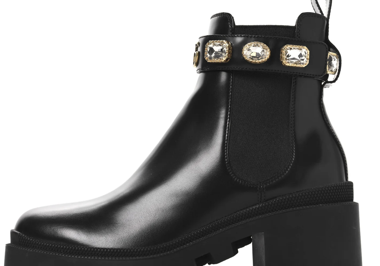 Gucci Crystal GG Trip Chelsea Ankle Boots