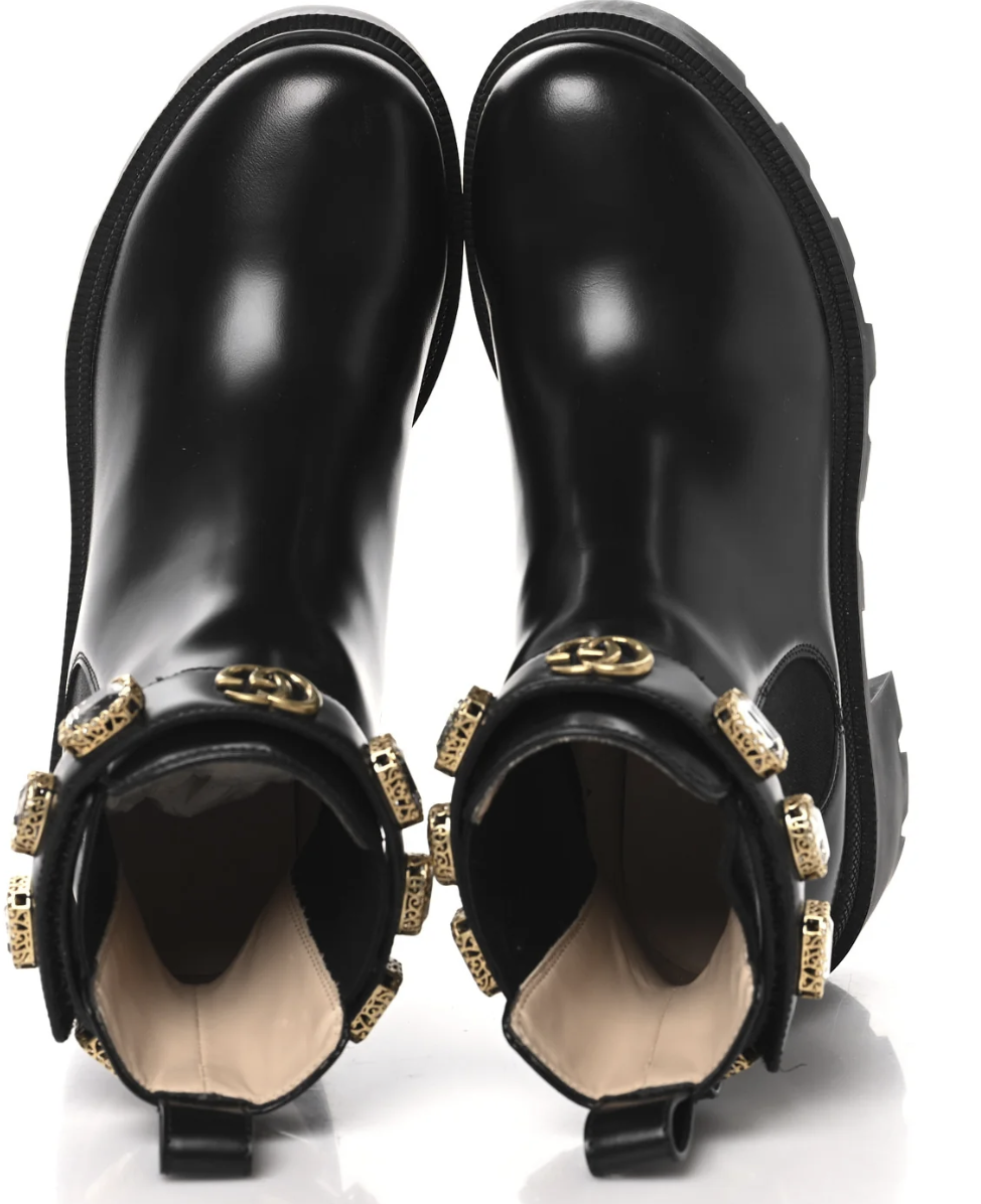 Gucci Crystal GG Trip Chelsea Ankle Boots