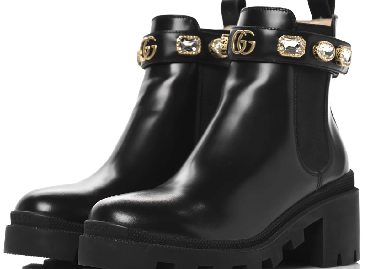 Gucci Crystal GG Trip Chelsea Ankle Boots