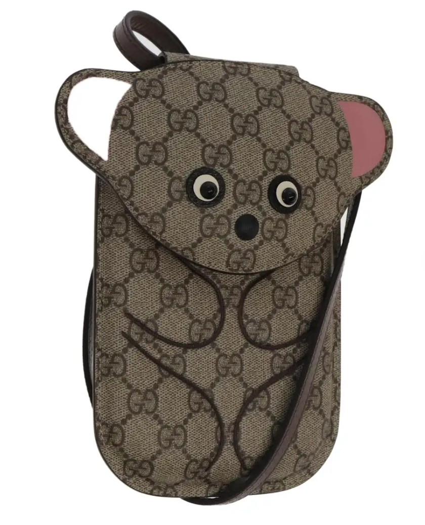 Gucci GG Supreme Teddy Monogram Phone Bag