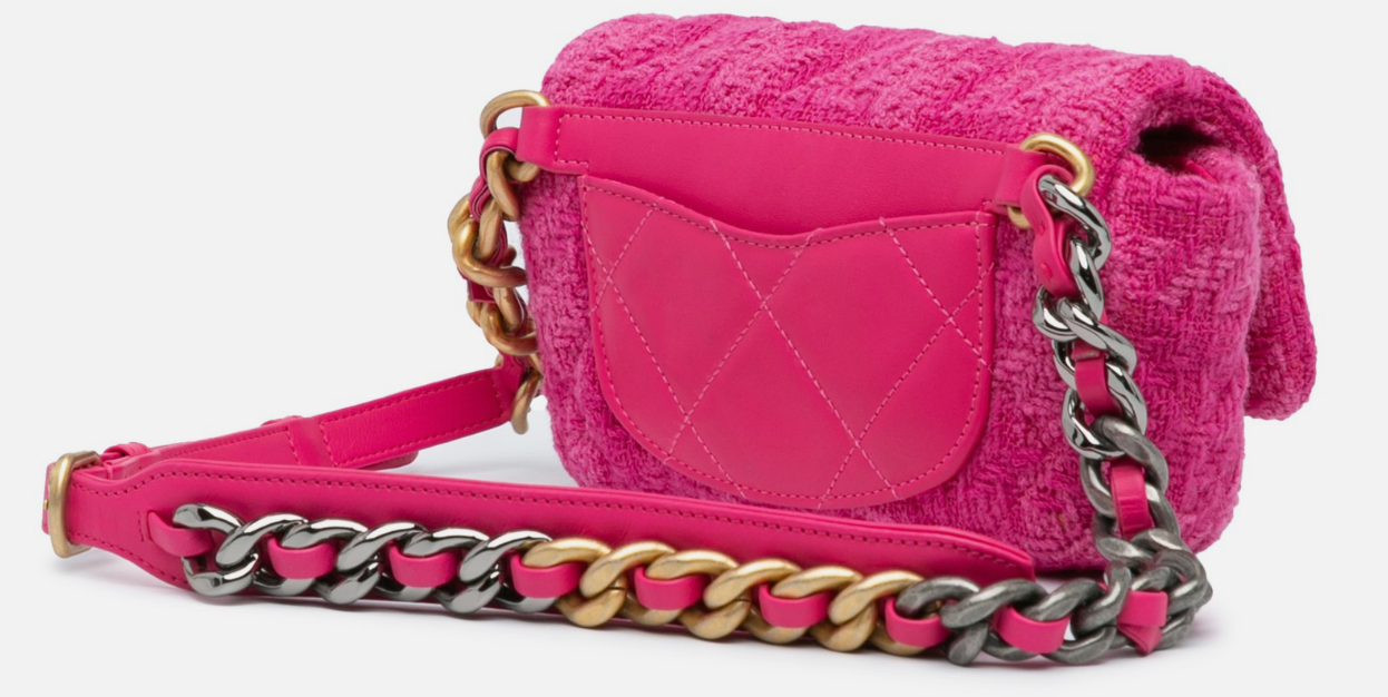 Chanel Pink Tweed Belt Bag