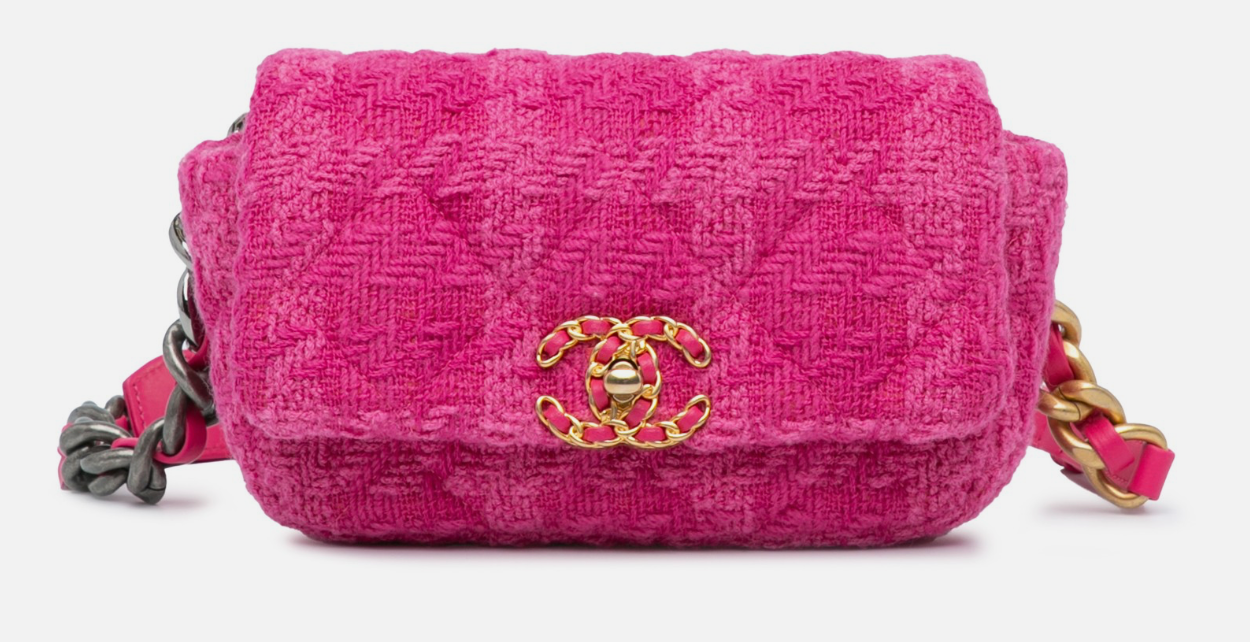 Chanel Pink Tweed Belt Bag
