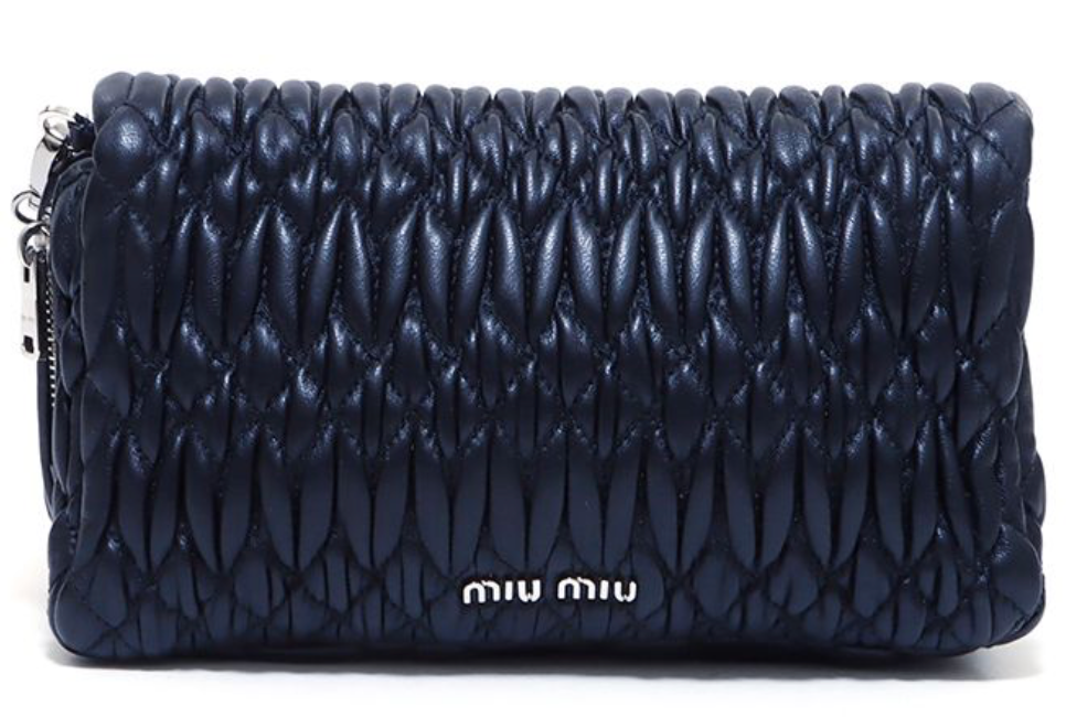 Miu Miu Jeweled Chain Black Quilted Black