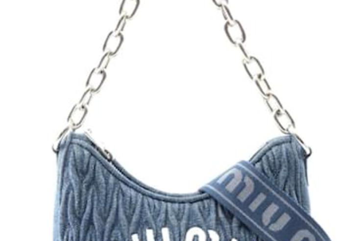 Miu Miu Denim Matelassé Shoulder Bag