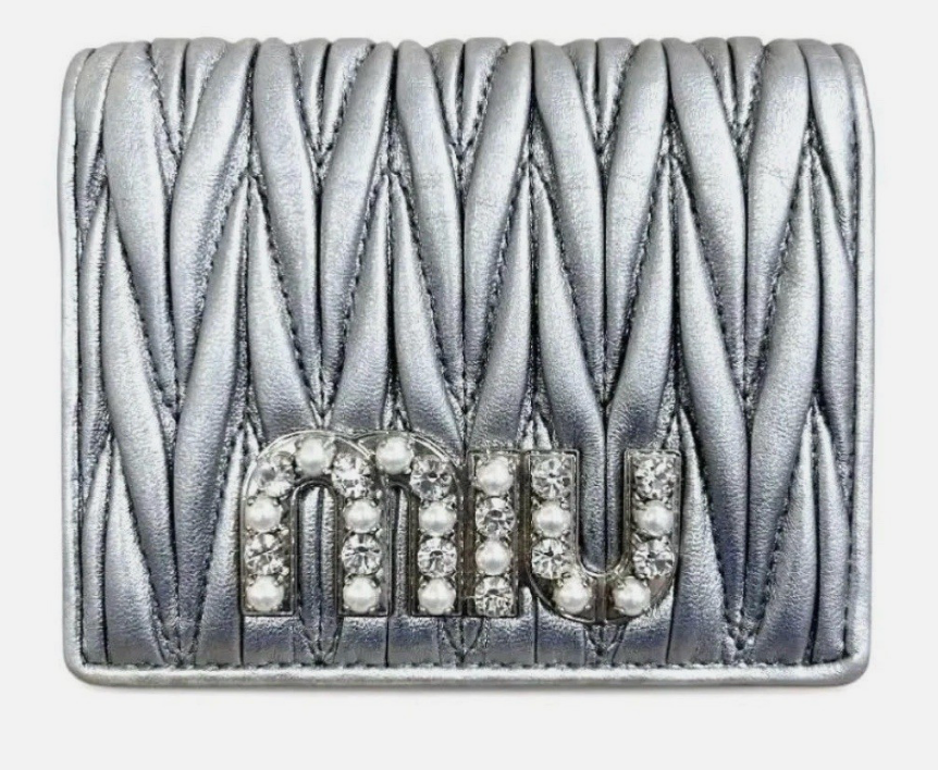 Miu Miu Silver Compact Wallet