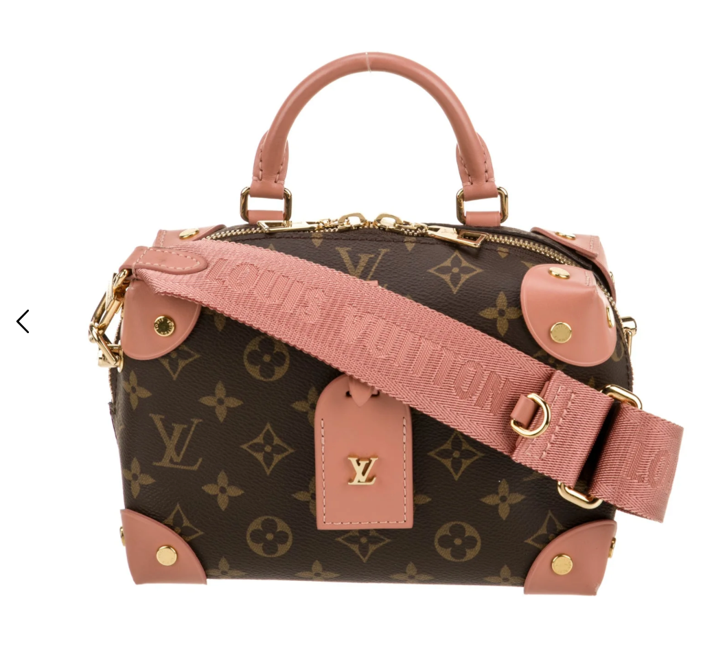 Louis Vuitton Monogram Petite Malle Souple Peach Pink Handbag