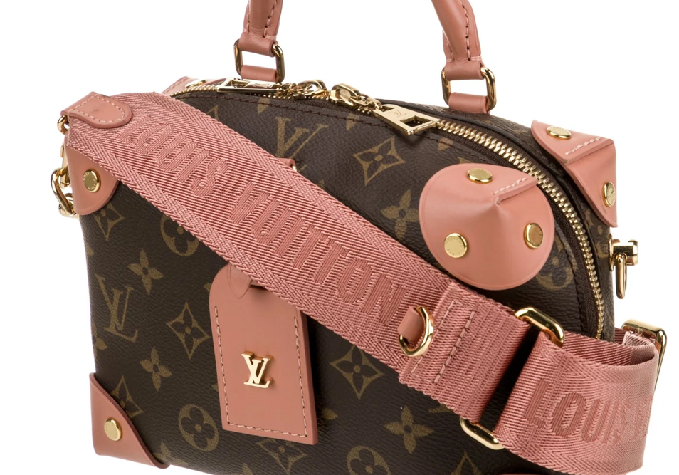 Louis Vuitton Monogram Petite Malle Souple Peach Pink Handbag