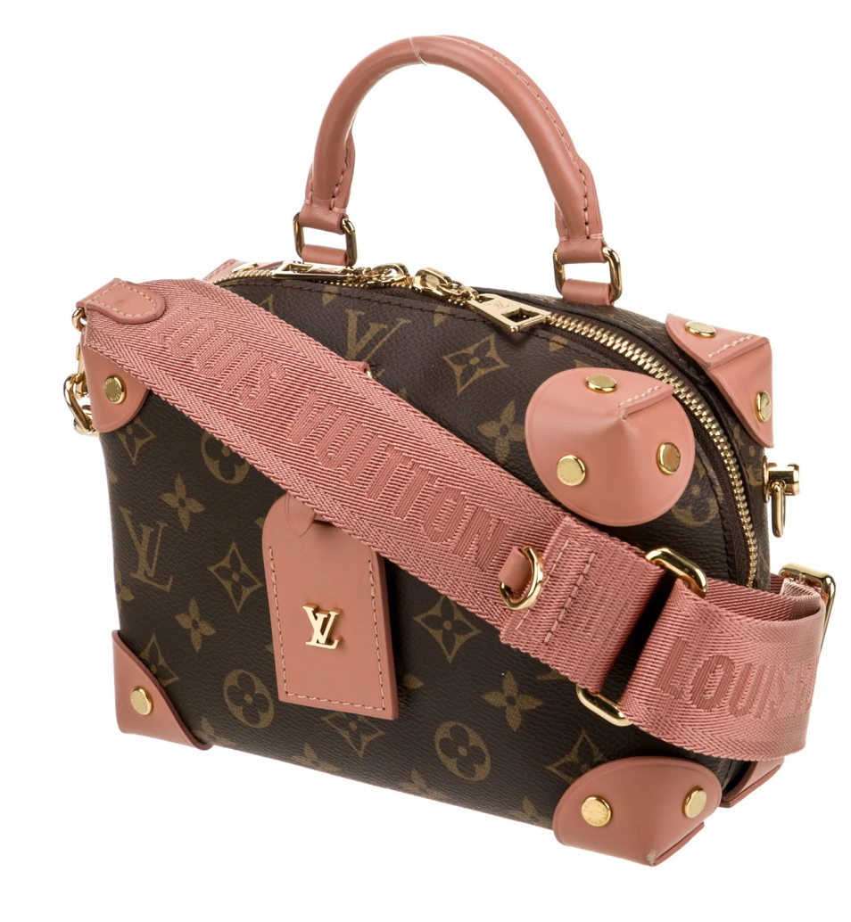 Louis Vuitton Monogram Petite Malle Souple Peach Pink Handbag