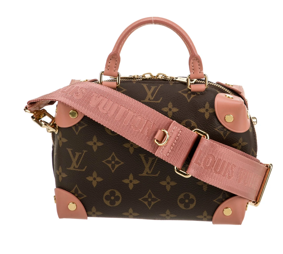 Louis Vuitton Monogram Petite Malle Souple Peach Pink Handbag