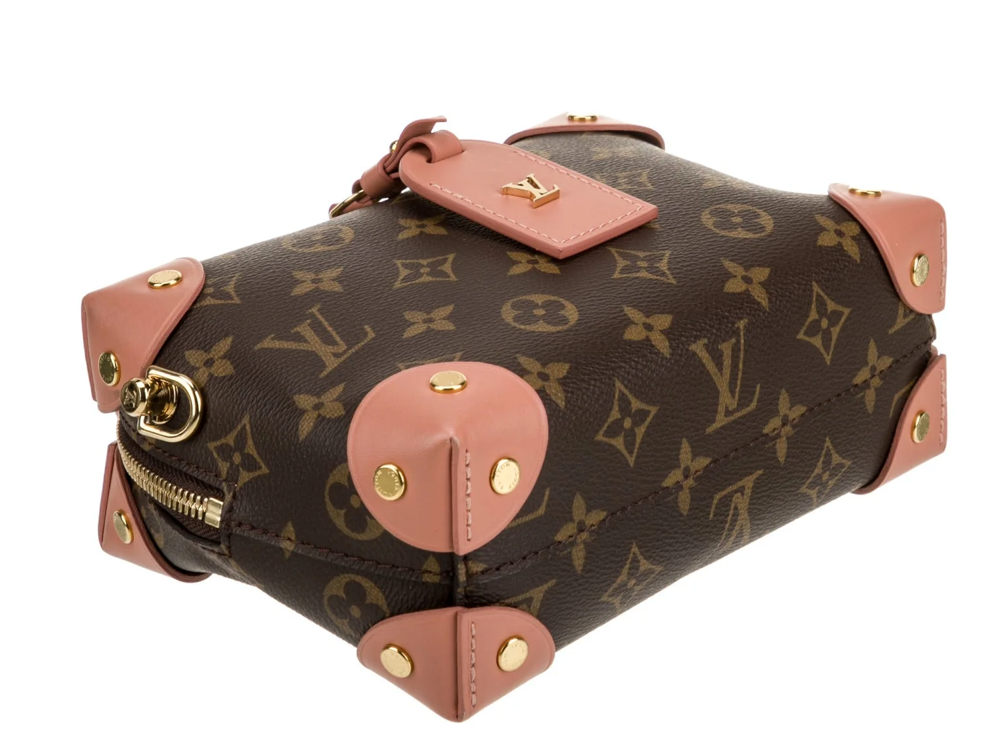 Louis Vuitton Monogram Petite Malle Souple Peach Pink Handbag