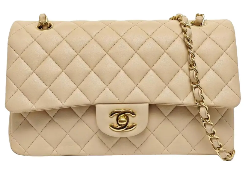 Chanel Caviar Single Flap Chain Beige