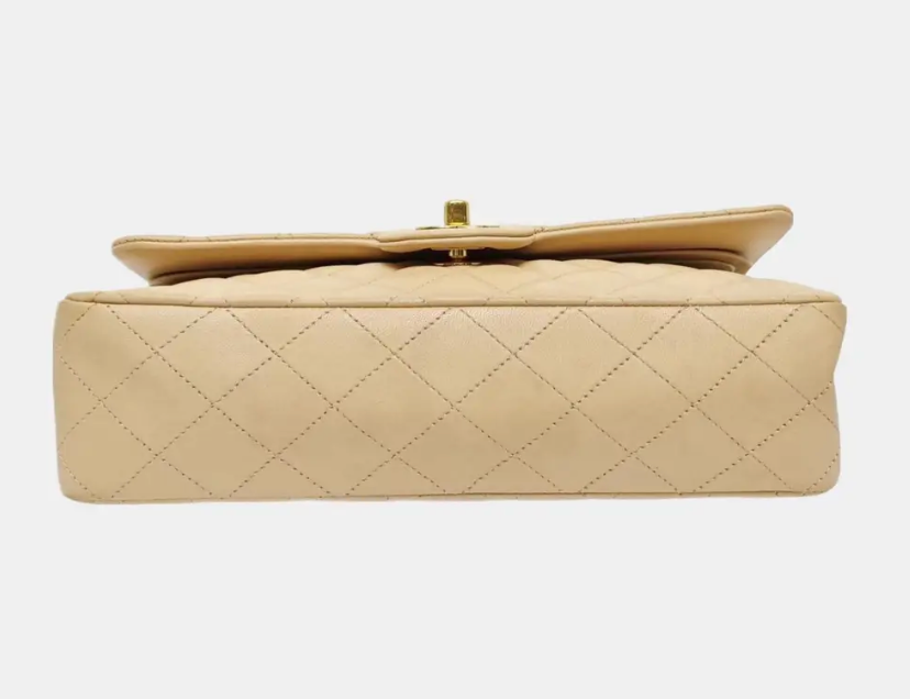 Chanel Caviar Single Flap Chain Beige