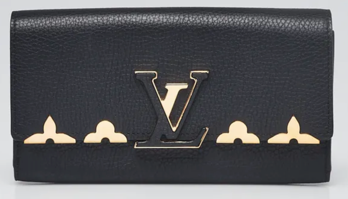 Louis Vuitton Capucines Flower Wallet Black