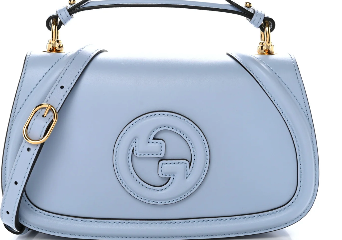 Gucci Roxy Calfskin Top Handle Cloudy Blue