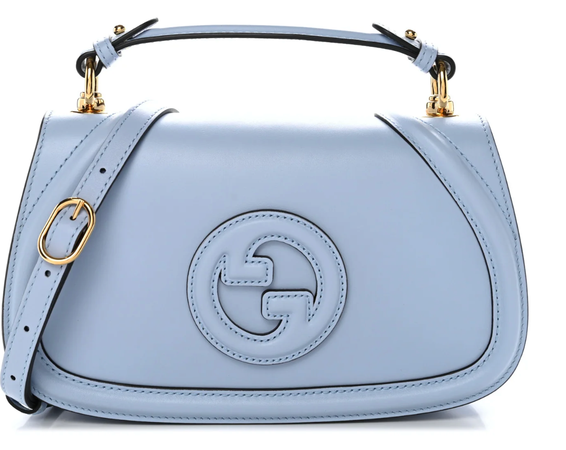 Gucci Roxy Calfskin Top Handle Cloudy Blue