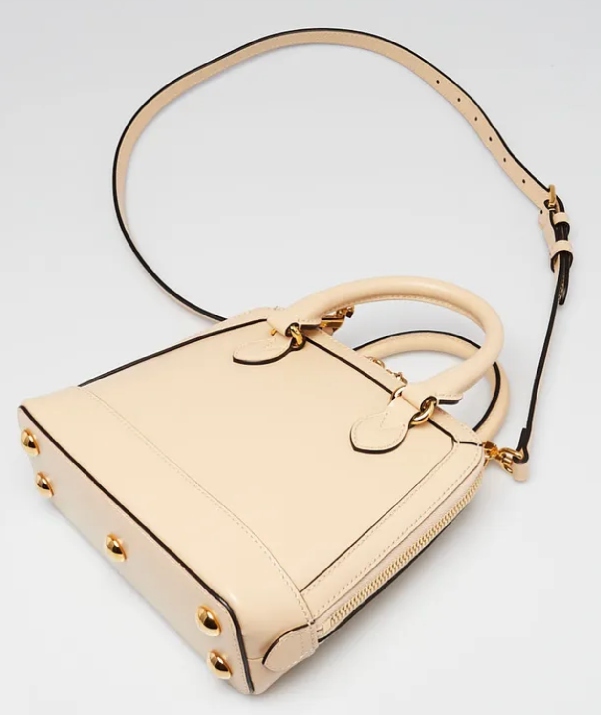 Gucci Horsebit 1955 Mini Top Handle 2 Way Bag Beige