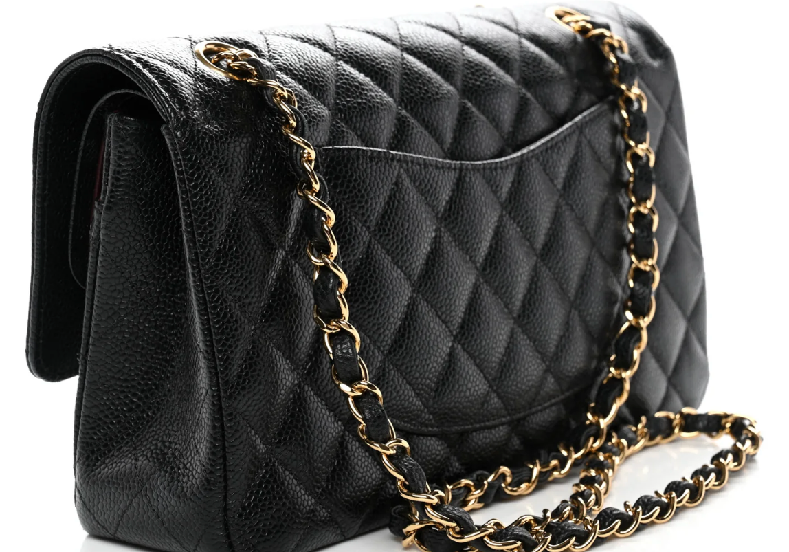 Chanel Caviar Double Flap Chain Black