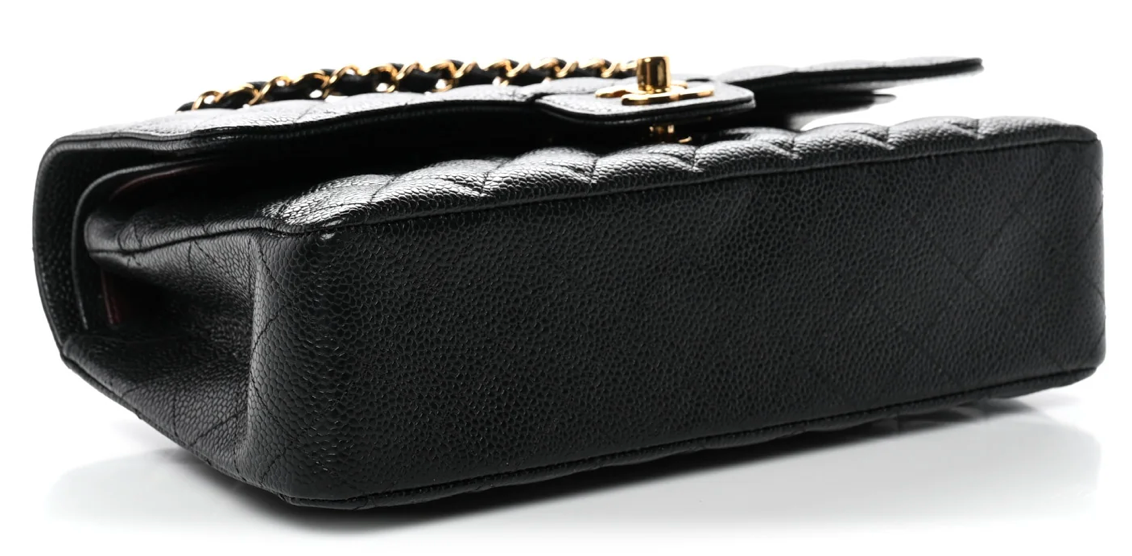 Chanel Caviar Double Flap Chain Black