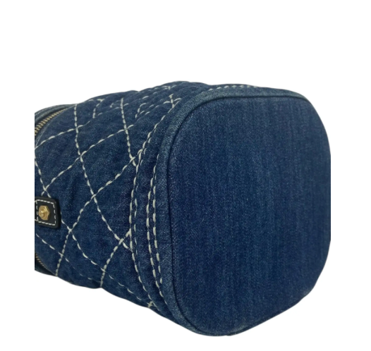 Chanel Blue Denim CC Vanity Case Bag