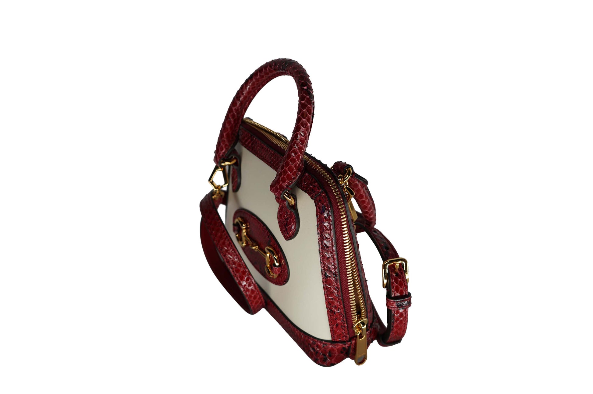 Gucci Horsebit Mini Python Top Handle Bag
