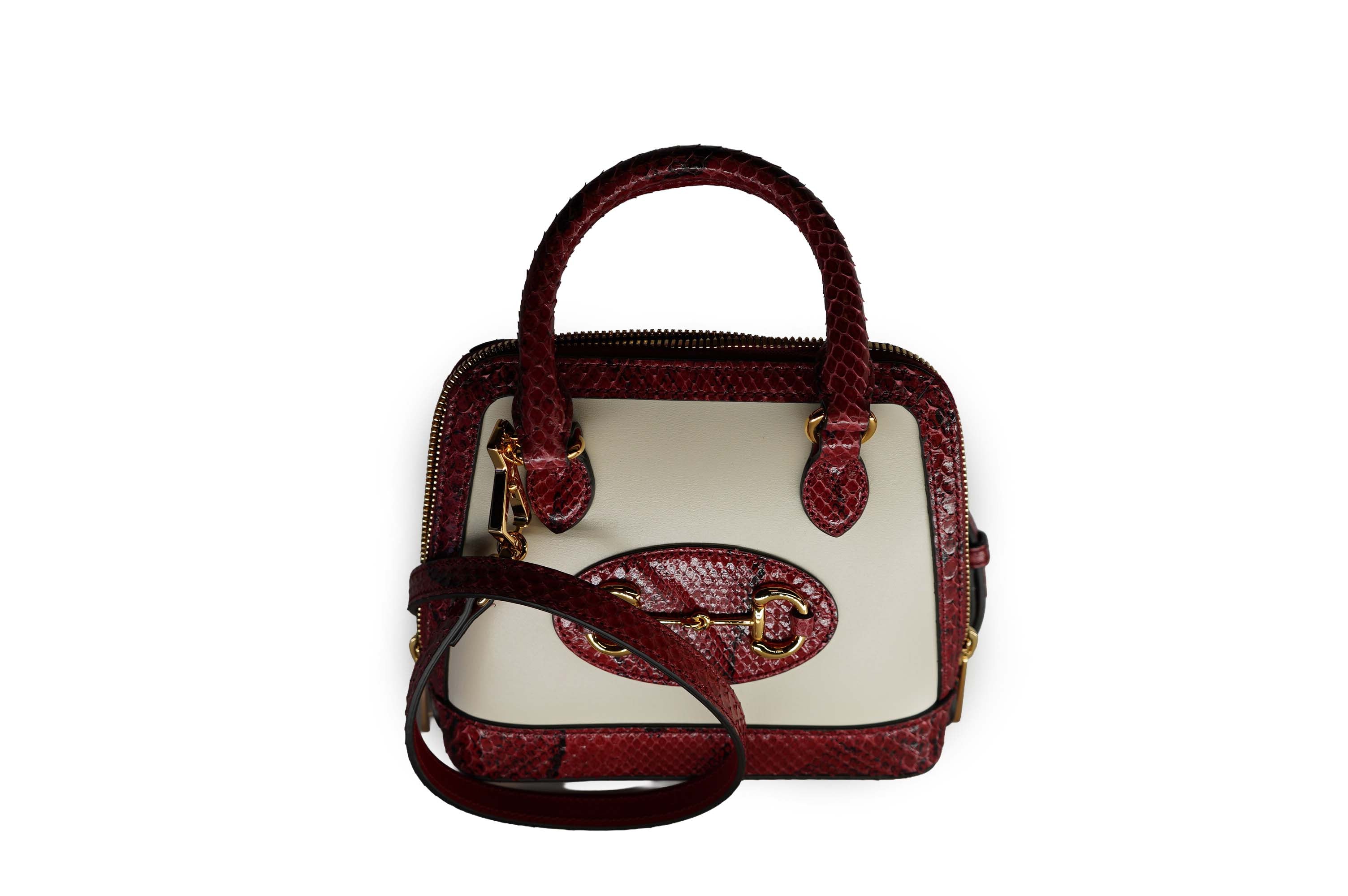 Gucci Horsebit Mini Python Top Handle Bag