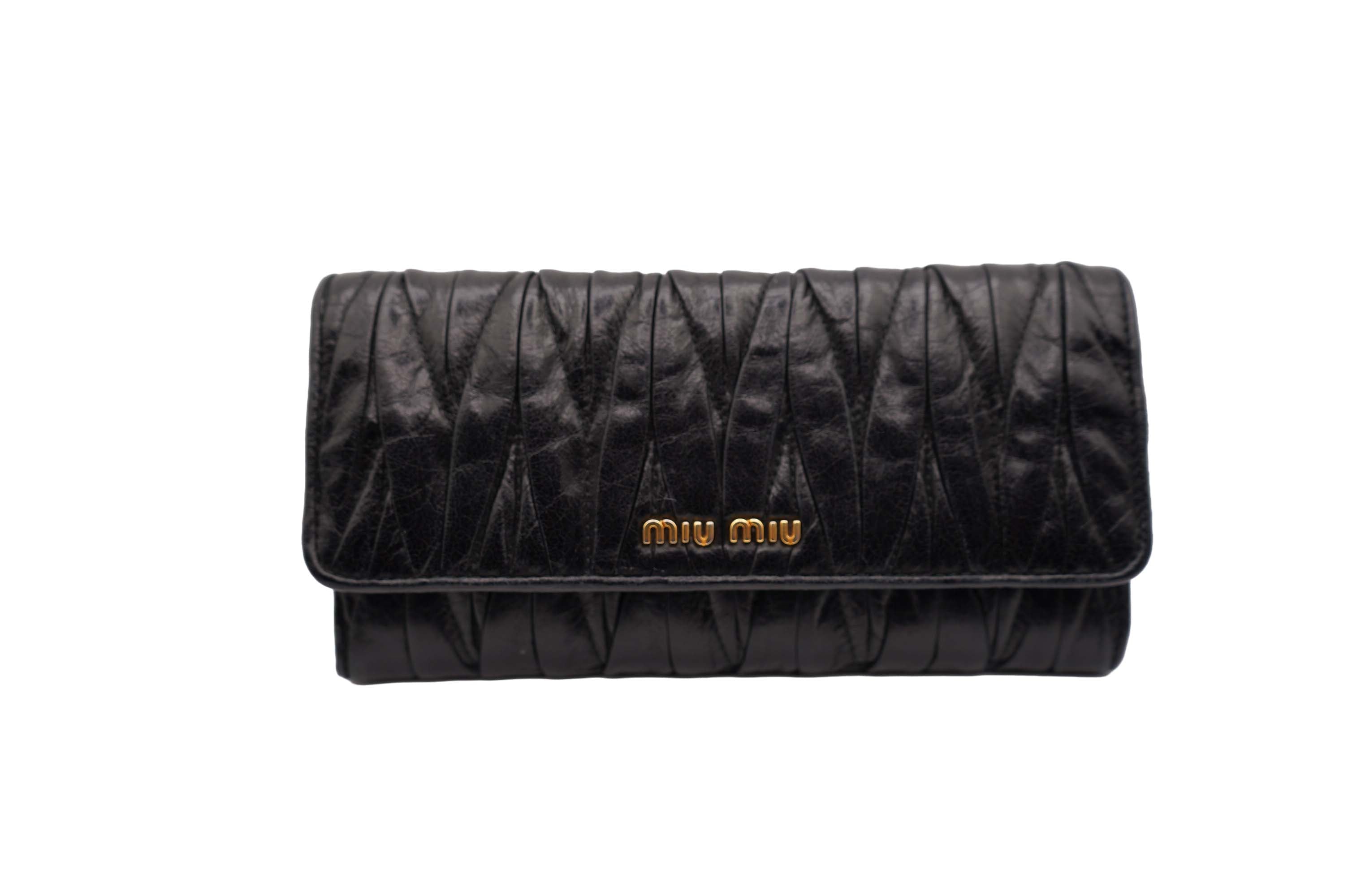 Miu Miu Matelasse Leather Long Flap Wallet