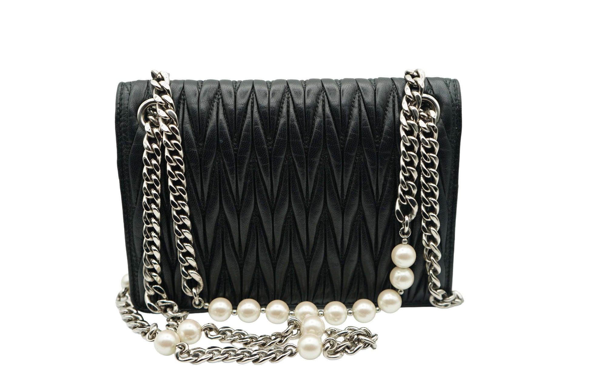 Miu Miu Matelasse Nappa Leather Pearl Mini Bag