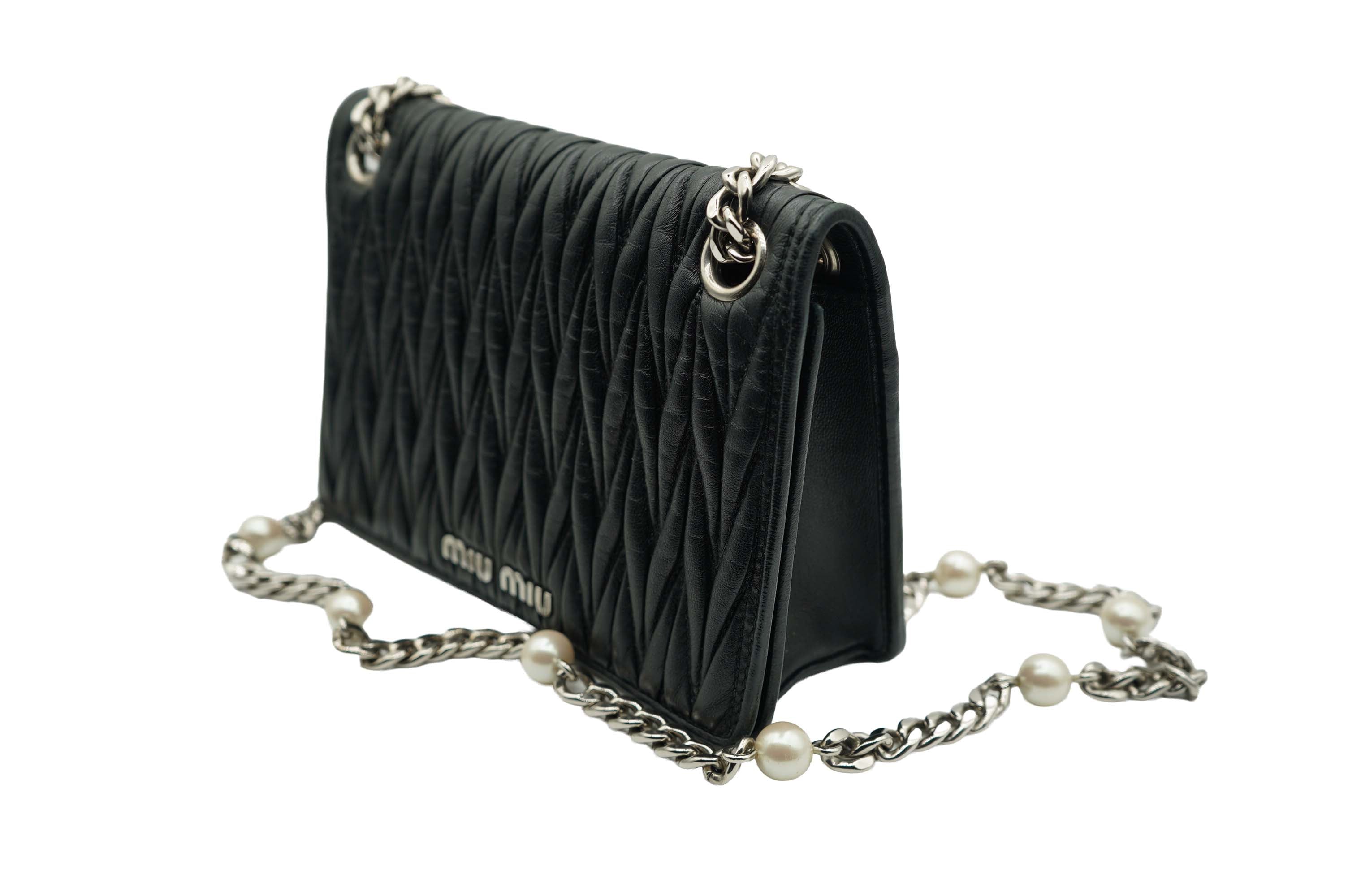 Miu Miu Matelasse Nappa Leather Pearl Mini Bag