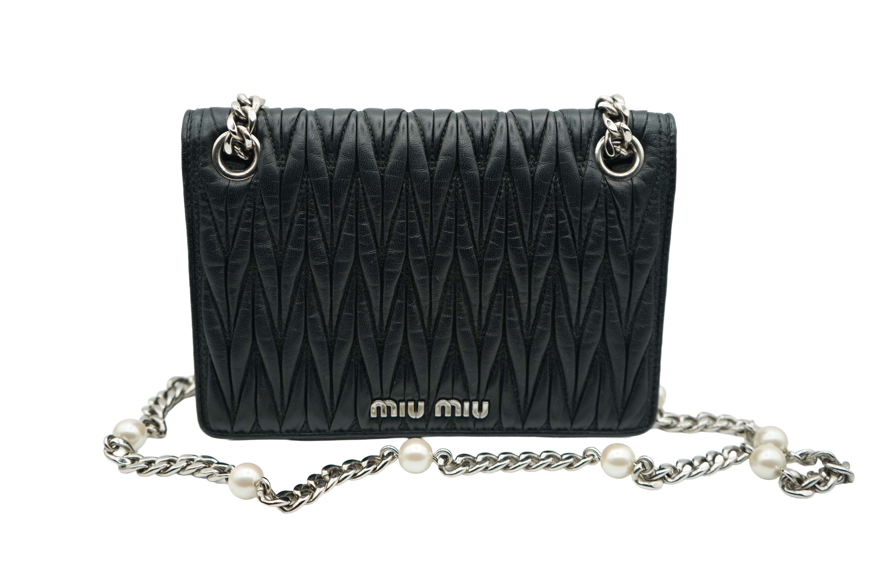 Miu Miu Matelasse Nappa Leather Pearl Mini Bag