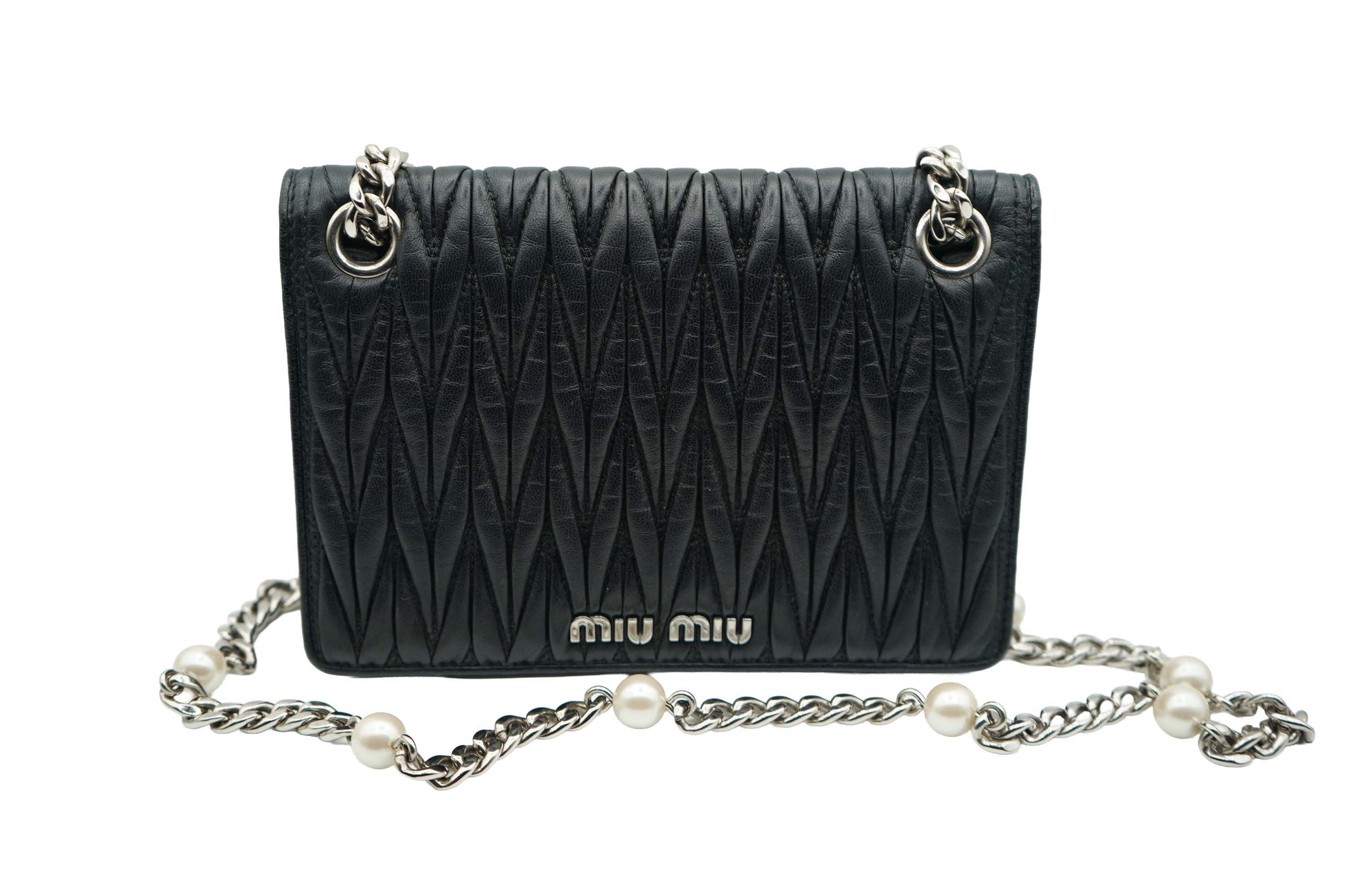 Miu Miu Matelasse Nappa Leather Pearl Mini Bag
