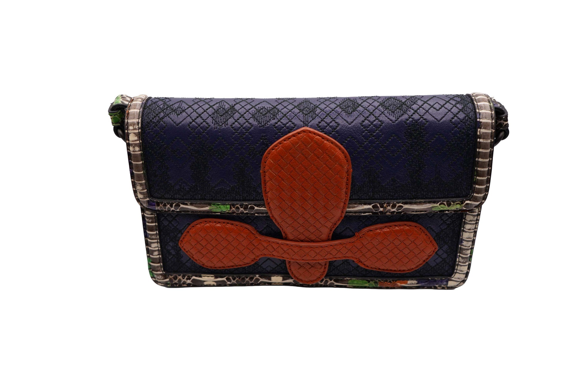 Bottega Veneta Intrecciato Crossbody Bag Blue/Red