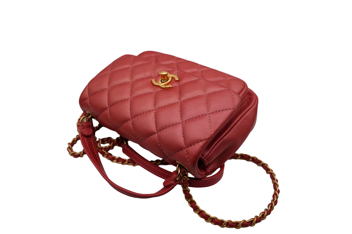 Chanel Watermelon Lambskin Top Handle Bag