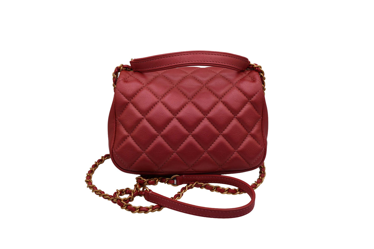 Chanel Watermelon Lambskin Top Handle Bag